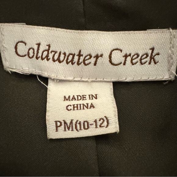 Coldwater Creek olive green one button blazer jacket size petite medium MP
 b24 - Picture 2 of 5